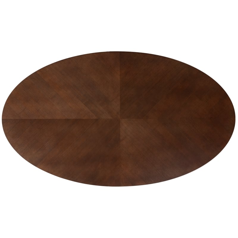 Safavieh Hawkins Wood Oval Dining Table in Walnut