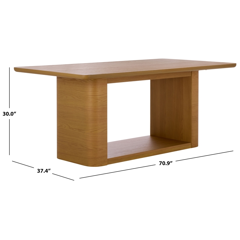 Safavieh Howard Oak Wood Dining Table in Natural
