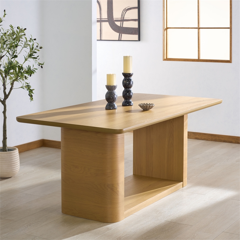 Safavieh Howard Oak Wood Dining Table in Natural