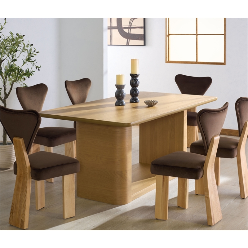 Safavieh Howard Oak Wood Dining Table in Natural