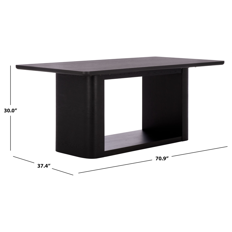 Safavieh Howard Oak Wood Dining Table in Black