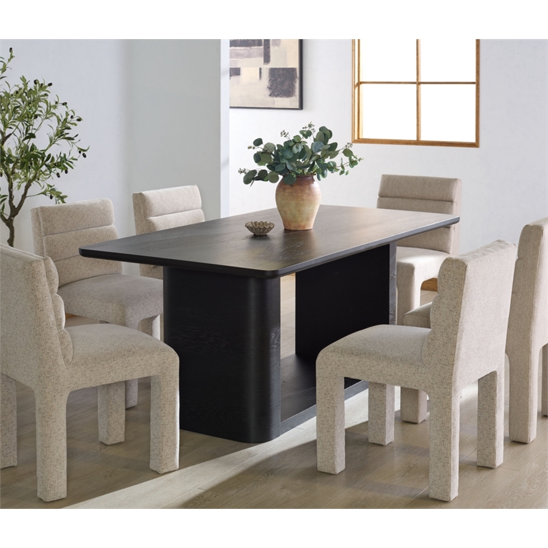 Safavieh Howard Oak Wood Dining Table in Black