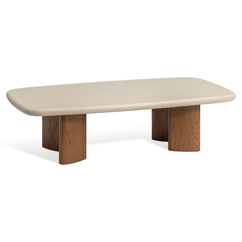 Safavieh Theodora Wood Coffee Table in Chestnut / Cream