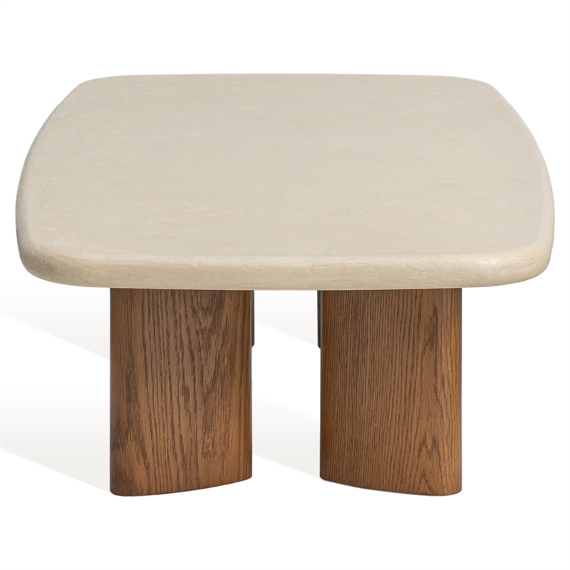 Safavieh Theodora Wood Coffee Table in Chestnut / Cream