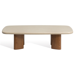 Safavieh Theodora Wood Coffee Table in Chestnut / Cream