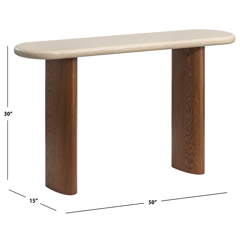 Safavieh Theodora Wood Console Table in Chestnut / Cream