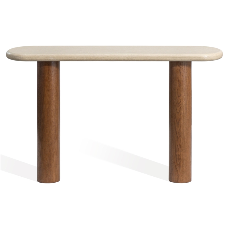 Safavieh Theodora Wood Console Table in Chestnut / Cream