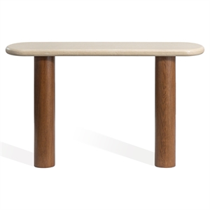 Safavieh Theodora Wood Console Table in Chestnut / Cream