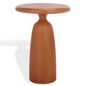 Safavieh Oskar Round Concrete and Iron Accent Table in Brown