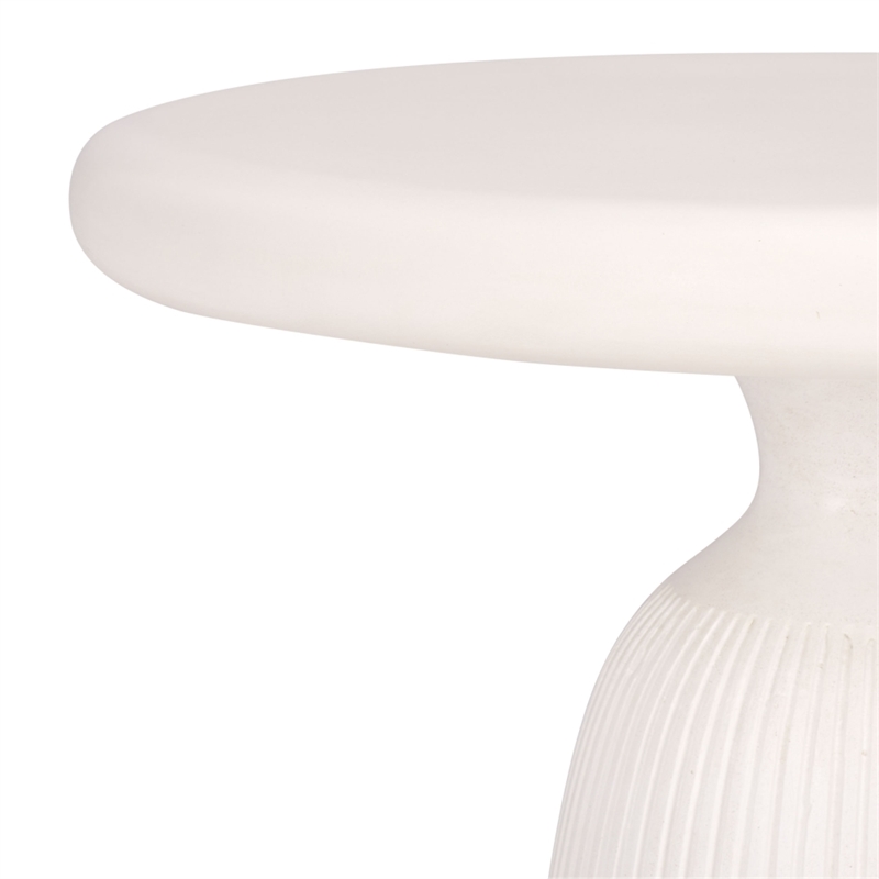 Safavieh Oskar Round Concrete and Iron Accent Table in Ivory