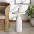 Safavieh Oskar Round Concrete and Iron Accent Table in Ivory