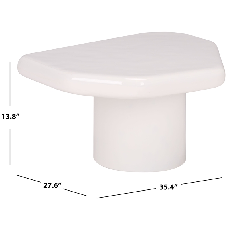 Safavieh Rhianna Concrete Coffee and Iron Table in White