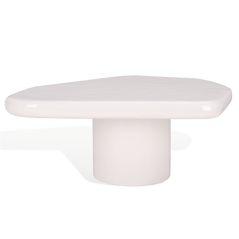 Safavieh Rhianna Concrete Coffee and Iron Table in White