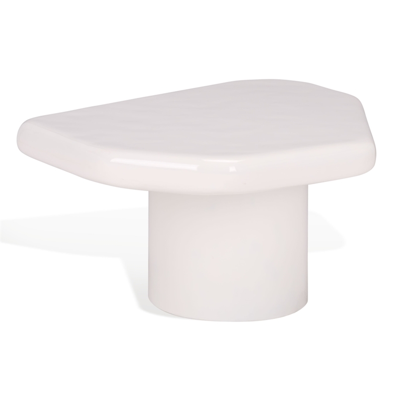 Safavieh Rhianna Concrete Coffee and Iron Table in White