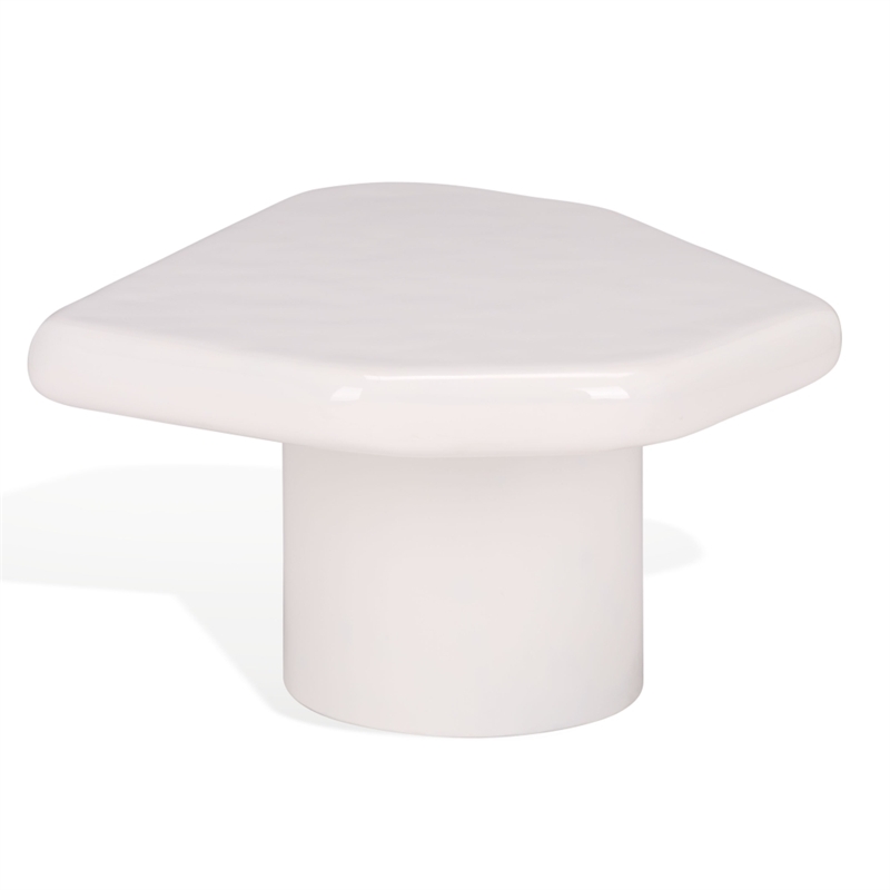 Safavieh Rhianna Concrete Coffee and Iron Table in White