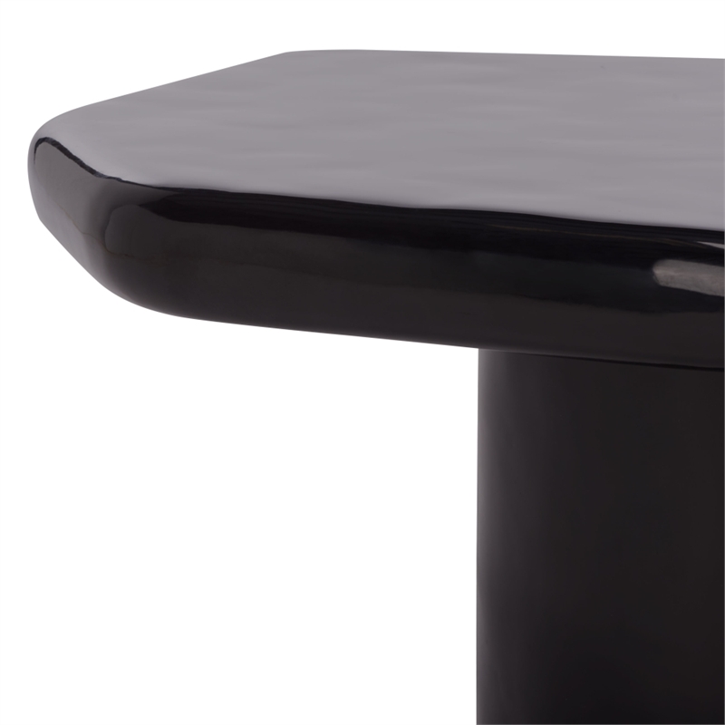 Safavieh Rhianna Concrete Coffee and Iron Table in Black