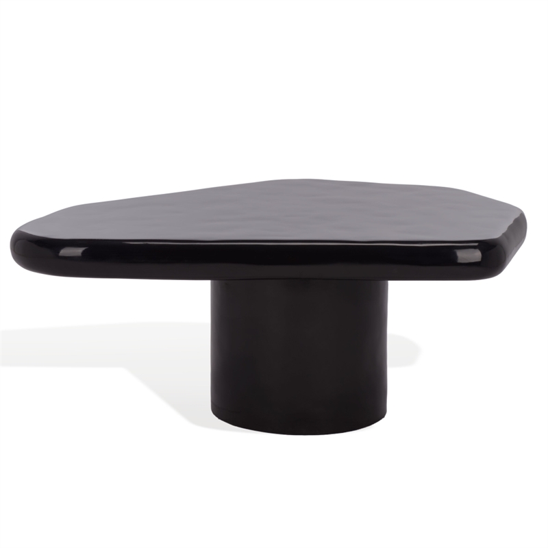 Safavieh Rhianna Concrete Coffee and Iron Table in Black