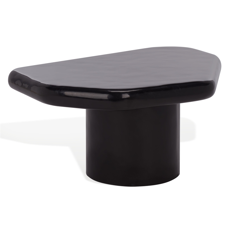Safavieh Rhianna Concrete Coffee and Iron Table in Black