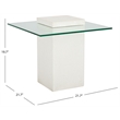 Safavieh Sophibeth Concrete and Glass Accent Table Ivory / Clear