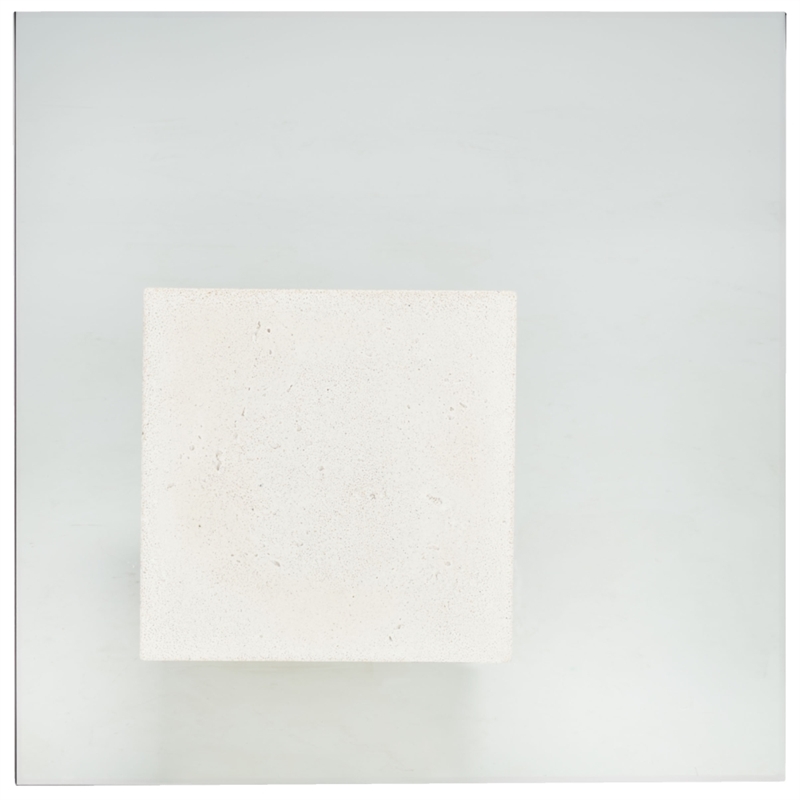 Safavieh Sophibeth Concrete and Glass Accent Table Ivory / Clear