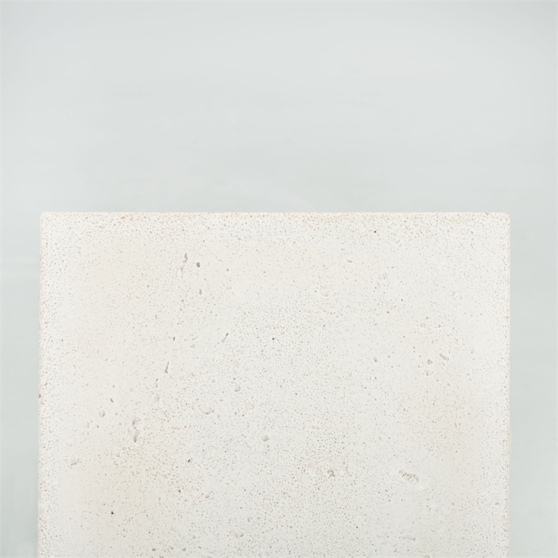 Safavieh Sophibeth Concrete and Glass Accent Table Ivory / Clear