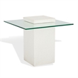 Safavieh Sophibeth Concrete and Glass Accent Table Ivory / Clear