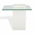 Safavieh Sophibeth Concrete and Glass Accent Table Ivory / Clear