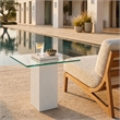 Safavieh Sophibeth Concrete and Glass Accent Table Ivory / Clear