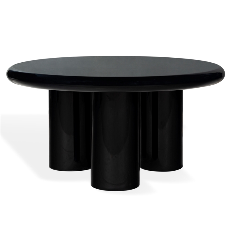 Safavieh Lollita Round Concrete Coffee Table in Black