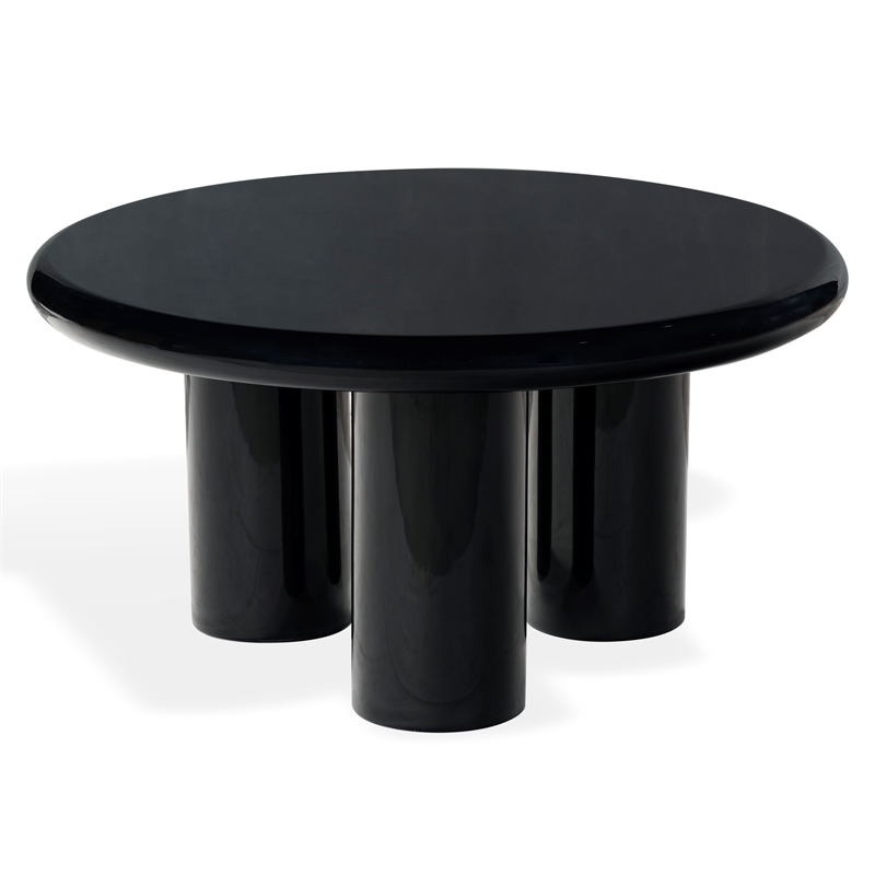 Safavieh Lollita Round Concrete Coffee Table in Black