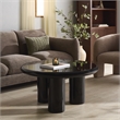 Safavieh Lollita Round Concrete Coffee Table in Black