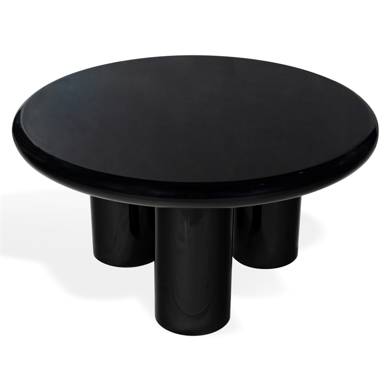 Safavieh Lollita Round Concrete Coffee Table in Black