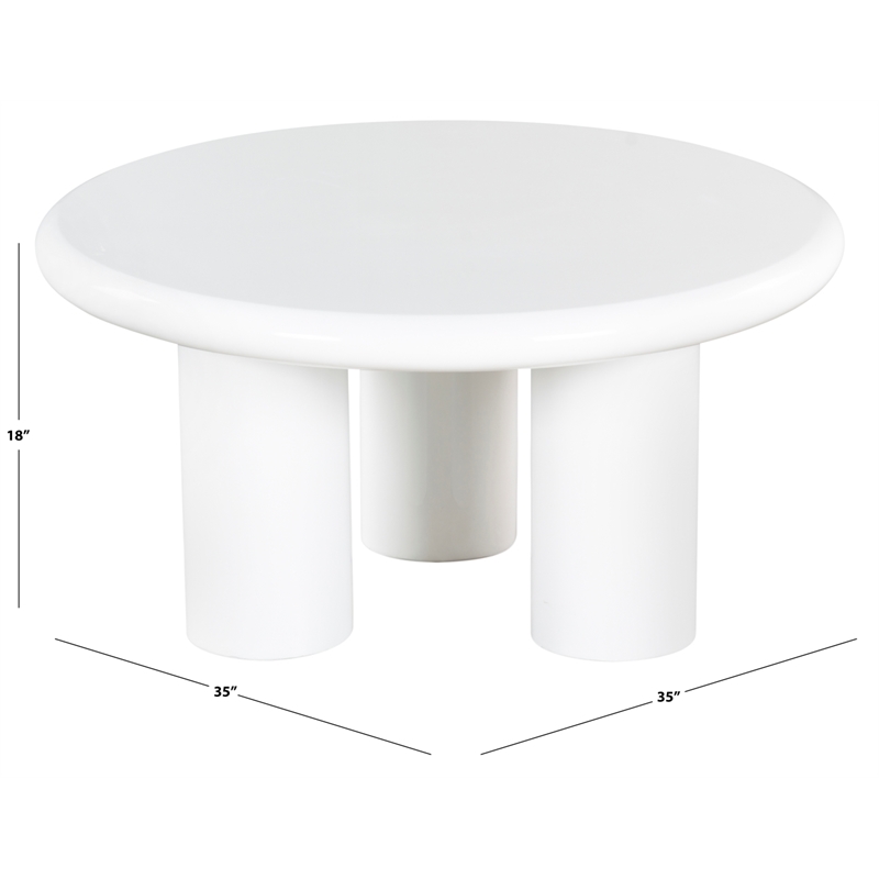 Safavieh Lollita Round Concrete Coffee Table in White