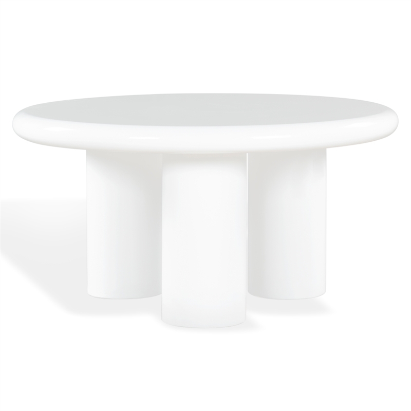 Safavieh Lollita Round Concrete Coffee Table in White