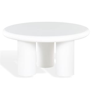 Safavieh Lollita Round Concrete Coffee Table in White
