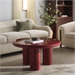 Safavieh Lollita Round Concrete Coffee Table in Red