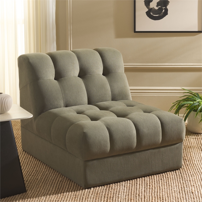 Safavieh Thane Velvet Wood Accent Chair in Green