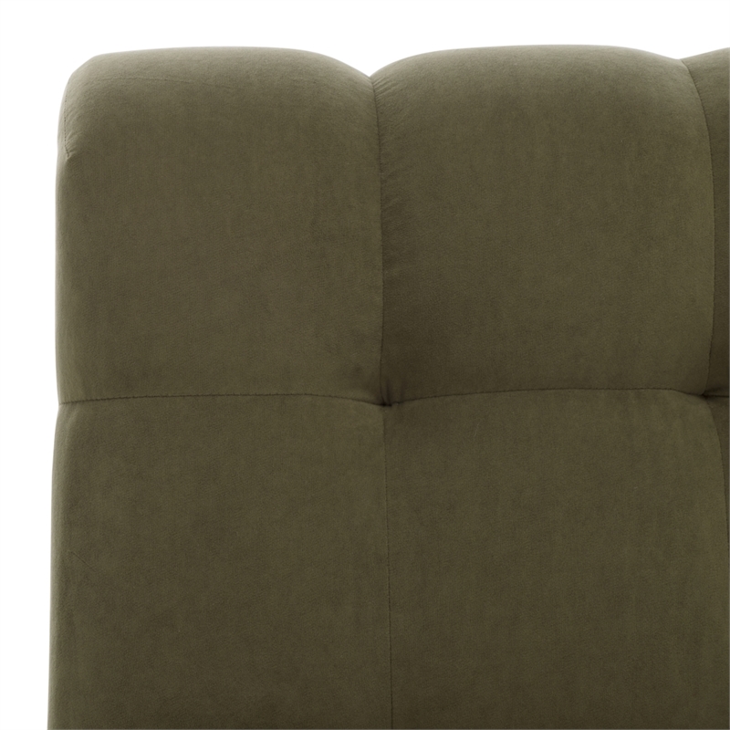 Safavieh Thane Velvet Wood Accent Chair in Green