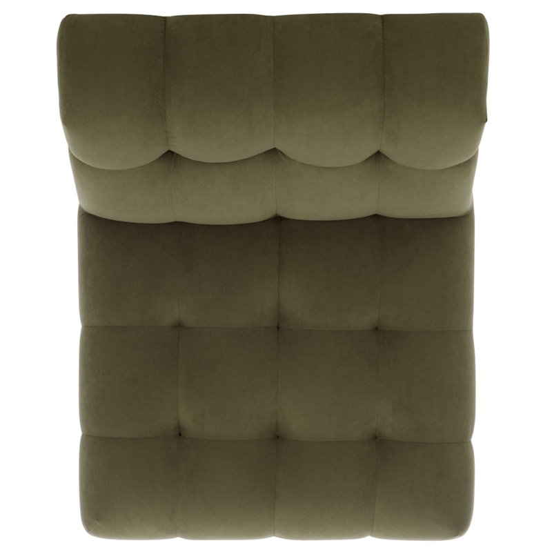 Safavieh Thane Velvet Wood Accent Chair in Green