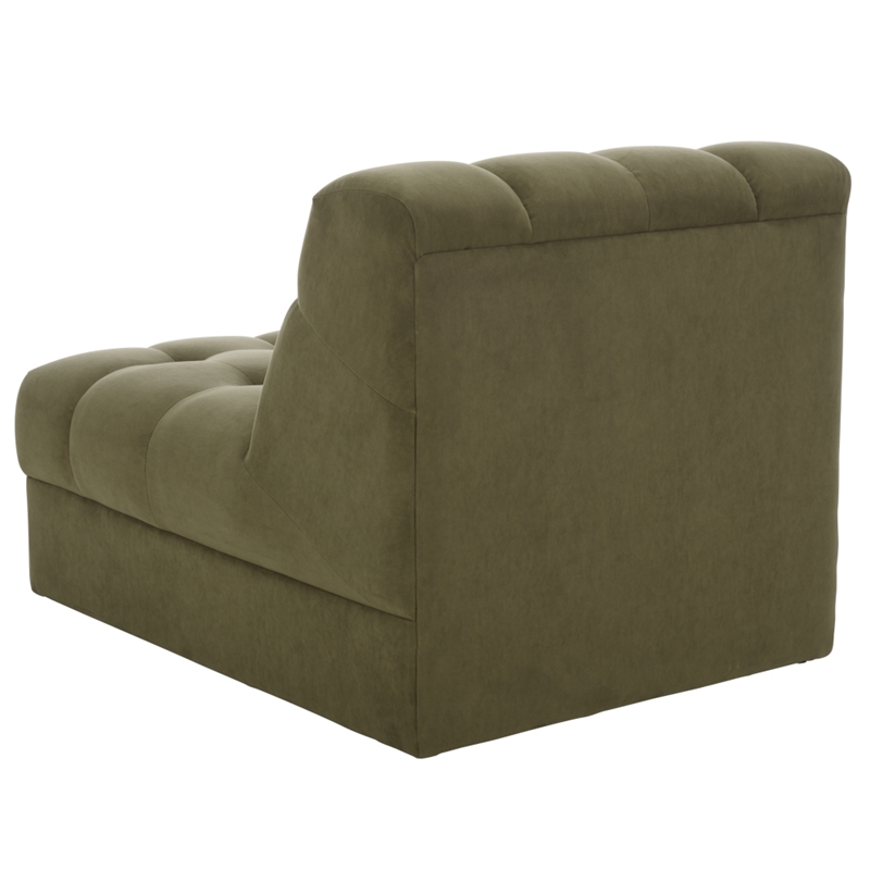 Safavieh Thane Velvet Wood Accent Chair in Green