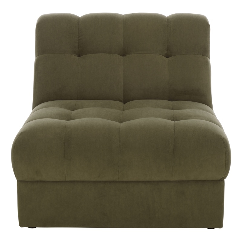 Safavieh Thane Velvet Wood Accent Chair in Green