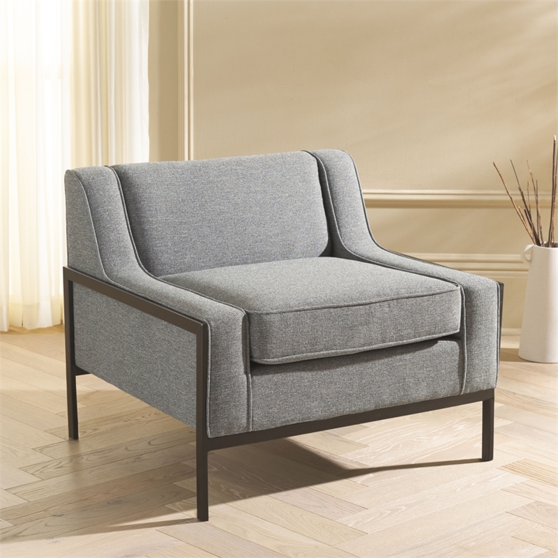 Safavieh Somerled Wood and Metal Accent Chair in Gray / Black