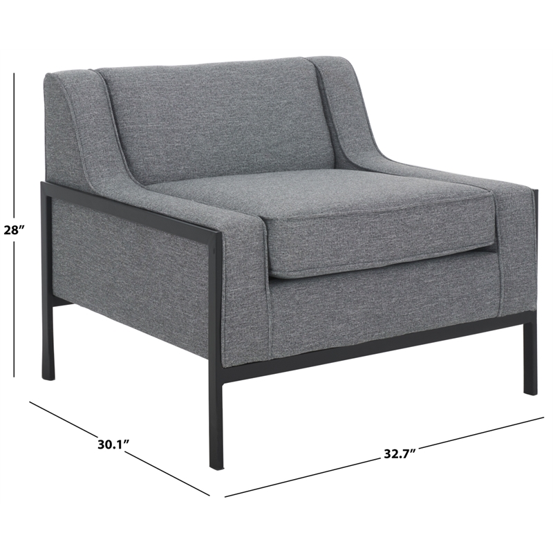 Safavieh Somerled Wood and Metal Accent Chair in Gray / Black