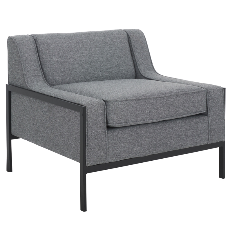 Safavieh Somerled Wood and Metal Accent Chair in Gray / Black