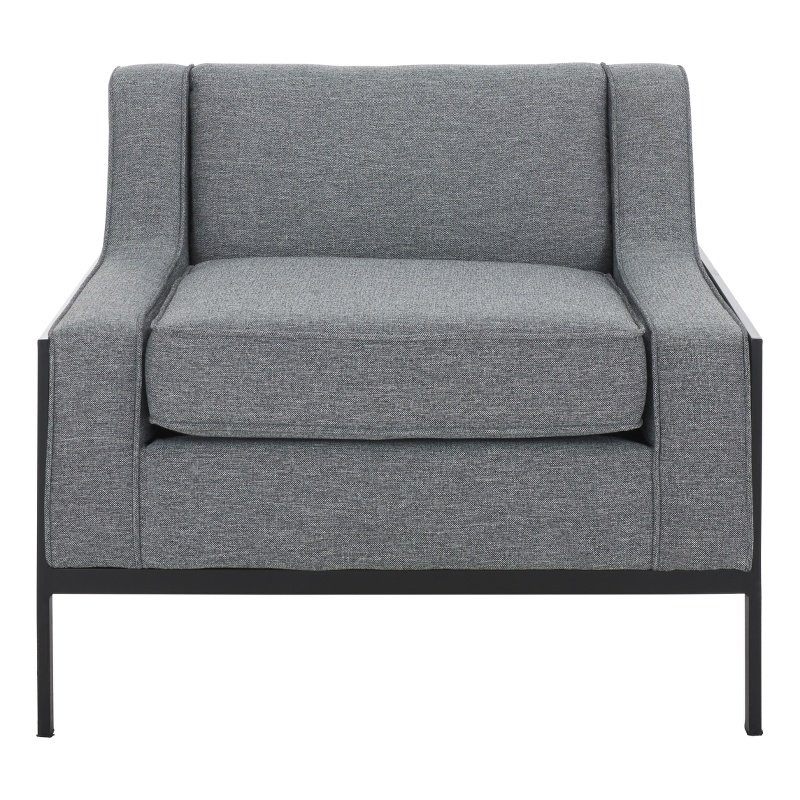 Safavieh Somerled Wood and Metal Accent Chair in Gray / Black