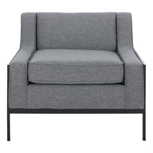 Safavieh Somerled Wood and Metal Accent Chair in Gray / Black