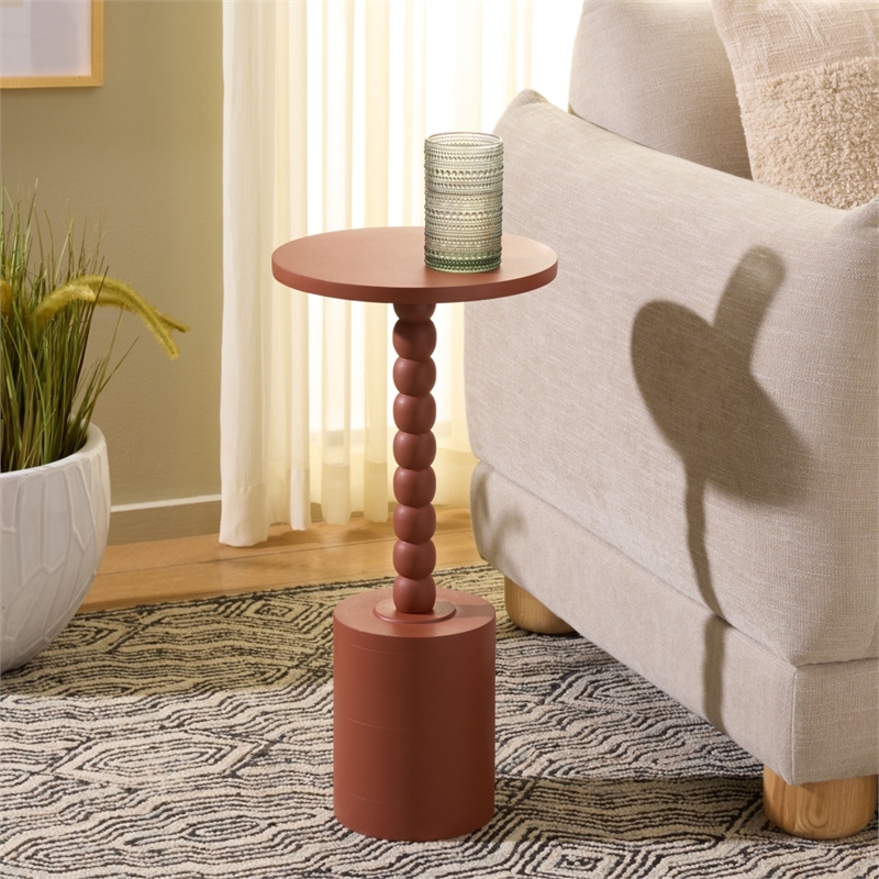 Safavieh Fern Wood Accent Table in Orange
