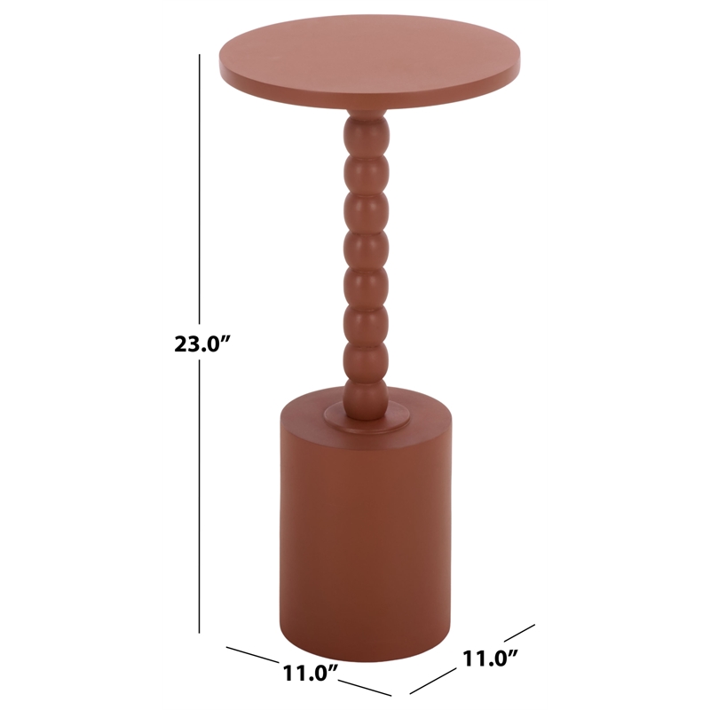 Safavieh Fern Wood Accent Table in Orange