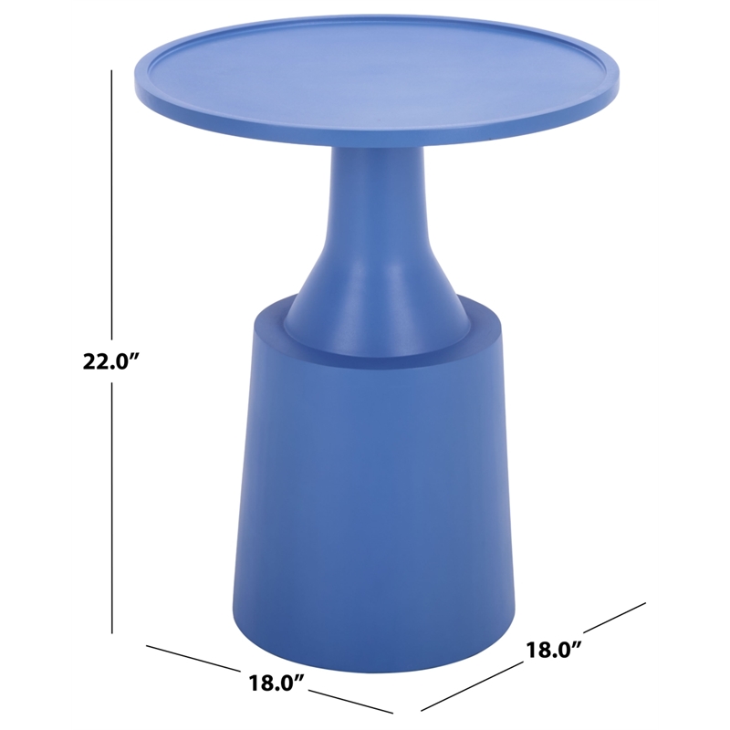Safavieh Selk Wood and Metal Accent Table in Blue