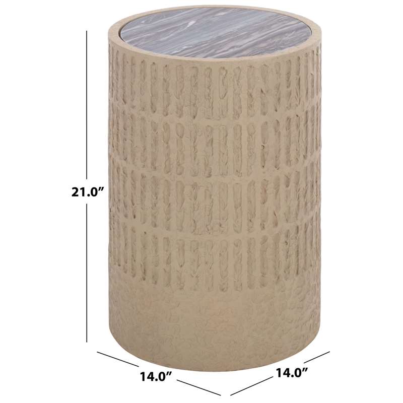 Safavieh Venti Wood Accent Table in Taupe / Black
